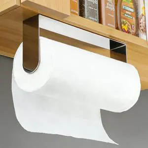 Self Adhesive Paper Towel Holder - Wall Mount Paper Roll Holder Under Cabinet, Polished SUS 304 Papertowel Holders, Stainless Steel, No Drilling (Polished Silver) Self Adhesive Paper Towel Holder - Wall Mount Paper Roll Holder Under Cabinet, Polished SUS 304 Papertowel Holders, Stainless Steel, No Drilling (Polished Silver)