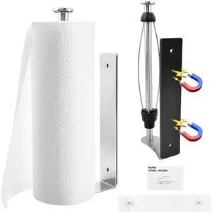 Magnetic Paper Towel Holder for Fridge, No Drill, One Hand Tear Paper Towel Holder with Ratchet Mechanism, Self-Adhesive & Wall Mount for Refrigerator, Kitchen, Garage, RV(Color:Silver) Magnetic Paper Towel Holder for Fridge, No Drill, One Hand Tear Paper Towel Holder with Ratchet Mechanism, Self-Adhesive & Wall Mount for Refrigerator, Kitchen, Garage, RV(Color:Silver)