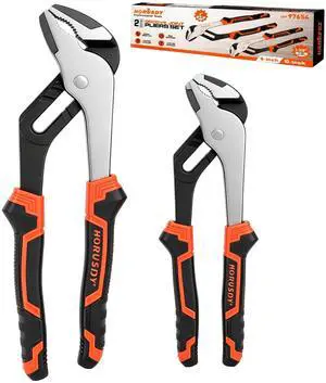 2-Piece Groove Joint Plier Set, 8" & 10" Adjustable Water Pump Pliers, Straight Jaw Tongue and Groove Pliers for Plumbing, Pipe Fittings, Nuts, Bolts, and Home Repair 2-Piece Groove Joint Plier Set, 8" & 10" Adjustable Water Pump Pliers, Straight Jaw Tongue and Groove Pliers for Plumbing, Pipe Fittings, Nuts, Bolts, and Home Repair