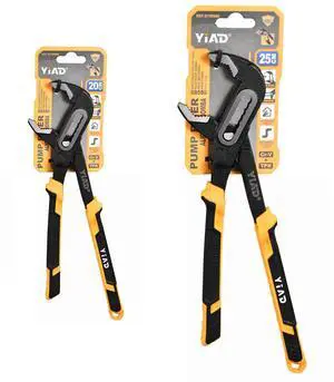8/10 Inch V-Jaw Groove Joint Pliers, 7-Position Lock Set 8/10 Inch V-Jaw Groove Joint Pliers, 7-Position Lock Set