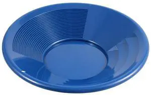 12 Inch Gold Panning Pan - Dual Riffles for Easier Mining and Prospecting, Blue 12 Inch Gold Panning Pan - Dual Riffles for Easier Mining and Prospecting, Blue
