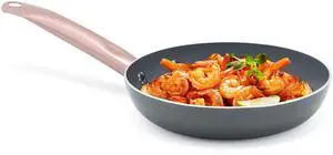 8-IN Ceramic Non-Stick Fry Pan, Stainless Steel Golden Handle. Even Heating, PFAS and PFOA-Free, Sear, Fry, or Sauté. Compatible with Gas, Electric and Induction Cooktops 8-IN Ceramic Non-Stick Fry Pan, Stainless Steel Golden Handle. Even Heating, PFAS and PFOA-Free, Sear, Fry, or Sauté. Compatible with Gas, Electric and Induction Cooktops