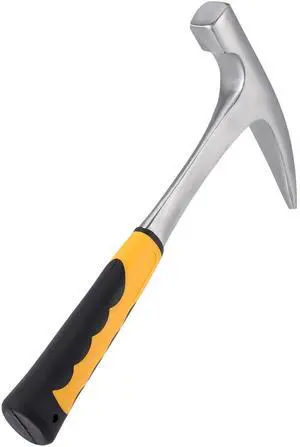 32 OZ 11.8 Inches Rock Pick Hammer with Skid Handle, All Steel Drop Forged Masonry Hammer, Geologist Hammer with Pointed Tip and Non-Slip Shock Absorbing Grip for Mining 32 OZ 11.8 Inches Rock Pick Hammer with Skid Handle, All Steel Drop Forged Masonry Hammer, Geologist Hammer with Pointed Tip and Non-Slip Shock Absorbing Grip for Mining