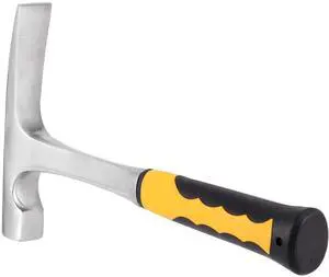 32 OZ 12 Inches Rock Pick Hammer with Skid Handle, All Steel Drop Forged Masonry Hammer, Geologist Hammer with Blunt Head and Non-Slip Shock Absorbing Grip for Mining 32 OZ 12 Inches Rock Pick Hammer with Skid Handle, All Steel Drop Forged Masonry Hammer, Geologist Hammer with Blunt Head and Non-Slip Shock Absorbing Grip for Mining