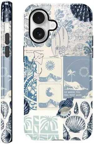 Seashell foror iPhone 17 Case 6.3",Beach Blue Collage Coast Cute Summer Phone Cases for Girl Women Boy Men TPU Scratch Resistant Shockproof Cover Cases,Coastal World Seashell foror iPhone 17 Case 6.3",Beach Blue Collage Coast Cute Summer Phone Cases for Girl Women Boy Men TPU Scratch Resistant Shockproof Cover Cases,Coastal World