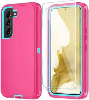 Phone Case for Samsung Galaxy S22 Case with HD Screen Protector, Heavy Duty Shockproof & Dropproof 3-Layer Cover Phone Case for Galaxy S22 6.1'',PinkSkyBlue Phone Case for Samsung Galaxy S22 Case with HD Screen Protector, Heavy Duty Shockproof & Dropproof 3-Layer Cover Phone Case for Galaxy S22 6.1'',PinkSkyBlue