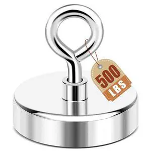 Super Strong Neodymium Fishing Magnets, 500 lbs(227 KG) Pulling Force Rare Earth Magnet with Countersunk Hole Eyebolt for Retrieving in River and Magnetic Fishing,Diameter 2.36 inch(60 mm) Super Strong Neodymium Fishing Magnets, 500 lbs(227 KG) Pulling Force Rare Earth Magnet with Countersunk Hole Eyebolt for Retrieving in River and Magnetic Fishing,Diameter 2.36 inch(60 mm)