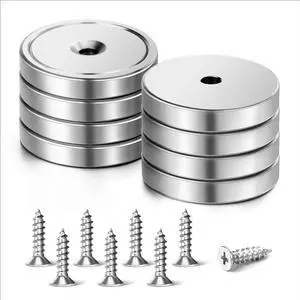8 Pack Magnets with Holes, 110 LBS Super Strong Magnets Heavy Duty 8 Pack Magnets with Holes, 110 LBS Super Strong Magnets Heavy Duty