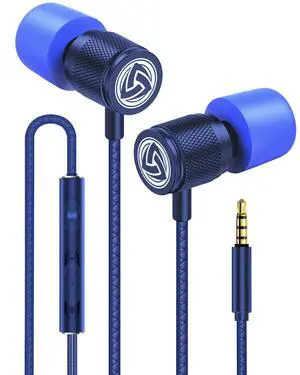 Ultra Wired Earbuds in-Ear Headphones, 5 Years Warranty, Earphones with Microphone, Noise Isolating Ear Buds, Memory Foam for iPhone, Samsung, School Students, Kids, Women, Small Ears - Blue Ultra Wired Earbuds in-Ear Headphones, 5 Years Warranty, Earphones with Microphone, Noise Isolating Ear Buds, Memory Foam for iPhone, Samsung, School Students, Kids, Women, Small Ears - Blue