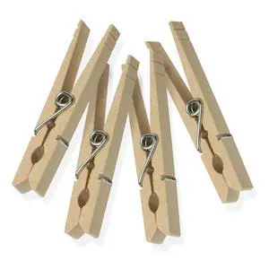 DRY-01374 Wood Clothespins with Spring, 24-Pack, 3.3-inches Length,Brown DRY-01374 Wood Clothespins with Spring, 24-Pack, 3.3-inches Length,Brown