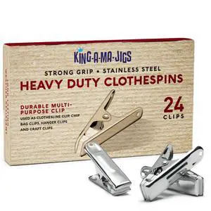 24 Pack - Long Lasting, Stainless Steel Clothespins - Strong Grip - Weather-Resistant, Multipurpose Clip - Use As Clothesline Laundry Clips, Chip Bag Clips, Hanger Clips and Craft Clips (24 Pack) 24 Pack - Long Lasting, Stainless Steel Clothespins - Strong Grip - Weather-Resistant, Multipurpose Clip - Use As Clothesline Laundry Clips, Chip Bag Clips, Hanger Clips and Craft Clips (24 Pack)