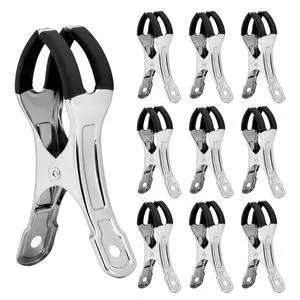 Heavy Duty Metal Beach Towel Clips, 4.33 Inch, 10 Pack Outdoor Clothes Clothespins Heavy Duty Metal Beach Towel Clips, 4.33 Inch, 10 Pack Outdoor Clothes Clothespins