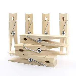 6 Inches Natural Wooden Clothespins, Pack of 12 6 Inches Natural Wooden Clothespins, Pack of 12