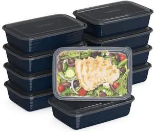 Prep - 20-Piece 1-Compartment Reusable Meal Prep Containers with Lids, PFAS & BPA Free Materials, Durable, Microwave, Freezer, & Dishwasher Safe To Go Food Storage (Navy Blue) Prep - 20-Piece 1-Compartment Reusable Meal Prep Containers with Lids, PFAS & BPA Free Materials, Durable, Microwave, Freezer, & Dishwasher Safe To Go Food Storage (Navy Blue)