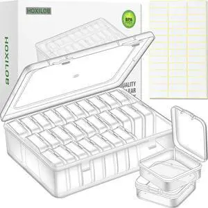 Bead Organizer Box, 30pcs Small Clear Plastic Storage Containers, Craft Storage Box Features Hinged Lid and Labels, Mini Boxes for Bracelets, Jewelry, Diamonds, Clay Beads, Screws, Seeds, Small Parts Bead Organizer Box, 30pcs Small Clear Plastic Storage Containers, Craft Storage Box Features Hinged Lid and Labels, Mini Boxes for Bracelets, Jewelry, Diamonds, Clay Beads, Screws, Seeds, Small Parts