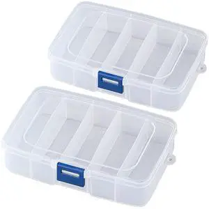 2 Pack Transparent Plastic Bead Organizers (5 Grids),Craft Organizers and Storage Beads Organizer, Art DIY, Crafts Jewelry Storage, Fishing Tackles, Size 5.51 x 3.54 x 1.38 in 2 Pack Transparent Plastic Bead Organizers (5 Grids),Craft Organizers and Storage Beads Organizer, Art DIY, Crafts Jewelry Storage, Fishing Tackles, Size 5.51 x 3.54 x 1.38 in