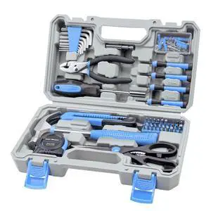 Complete Household Tool Set, Blue Hand Kit With Storage Case Complete Household Tool Set, Blue Hand Kit With Storage Case