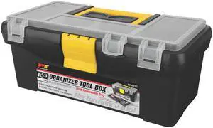 W54012 Heavy Duty Plastic Organizer Tool Box for Workshops and Garages, Black, 12.5-Inch W54012 Heavy Duty Plastic Organizer Tool Box for Workshops and Garages, Black, 12.5-Inch