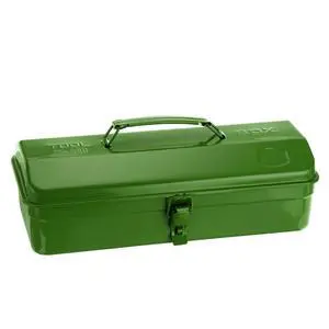 Tool Box 14.2" Portable Steel Tool Box Hip Roof Style with Metal Latch Closure Tool Chest for Household Workshop Car, Green Tool Box 14.2" Portable Steel Tool Box Hip Roof Style with Metal Latch Closure Tool Chest for Household Workshop Car, Green