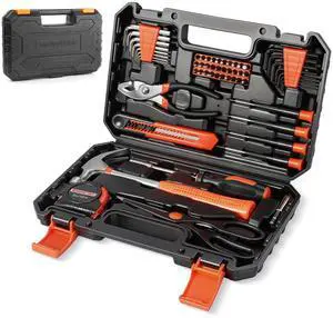 57 Piece Basic Tool Set, Home Repair Hand Tool Kit, General Household Tool Box, Portable Toolbox with Storage Case for Homeowner, DIY, Handyman, Women, Men 57 Piece Basic Tool Set, Home Repair Hand Tool Kit, General Household Tool Box, Portable Toolbox with Storage Case for Homeowner, DIY, Handyman, Women, Men