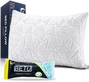 Cooling Pillow Queen Size, Shredded Memory Foam Pillow for Hot Sleepers, Adjustable Firm Soft Support Pillows, Cool Bed Pillows for Side Back Stomach Sleeping Sleepers, gifts for boyfriend, White Cooling Pillow Queen Size, Shredded Memory Foam Pillow for Hot Sleepers, Adjustable Firm Soft Support Pillows, Cool Bed Pillows for Side Back Stomach Sleeping Sleepers, gifts for boyfriend, White