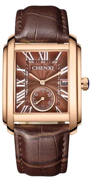 Men's Watches Casual Retro Rectangular Waterproof Dress Analog Quartz Wrist Watch for Men Business Sports Gift Wristwatch Roman Numeral Leather Strap Watch with Auto Calendar Window (Brown) Men's Watches Casual Retro Rectangular Waterproof Dress Analog Quartz Wrist Watch for Men Business Sports Gift Wristwatch Roman Numeral Leather Strap Watch with Auto Calendar Window (Brown)