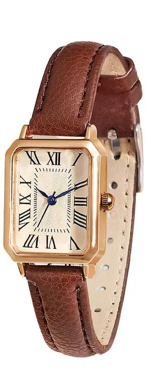 Leather Strap Watches for Women Elegant Dainty Ladies Watch Vintage Rectangle Women Quartz Wrist Watch (Brown Gold) Leather Strap Watches for Women Elegant Dainty Ladies Watch Vintage Rectangle Women Quartz Wrist Watch (Brown Gold)