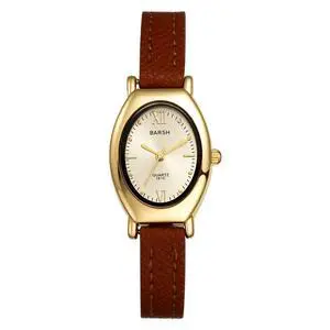 Women's Leather Oval Watches: Ladies Gold Tone Vintage Retro Elegant Oval Face Leather Band Slim Strap Analog Quartz Wrist Watch Women's Leather Oval Watches: Ladies Gold Tone Vintage Retro Elegant Oval Face Leather Band Slim Strap Analog Quartz Wrist Watch