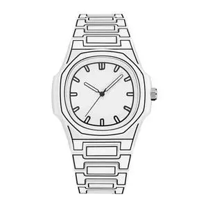 Minimalist Sketch Design Fashion Wristwatch, Unisex, Creative Style (White-2) Minimalist Sketch Design Fashion Wristwatch, Unisex, Creative Style (White-2)