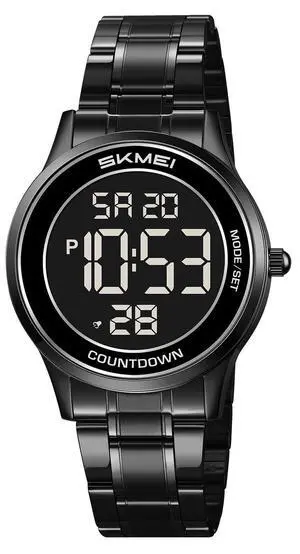 Mens and Womens Digital Retro Watch with Stainless Steel Bracelet Waterproof LED Wristwatch with Alarm, Stopwatch, Countdown, Classic Business Watches (Black Black) Mens and Womens Digital Retro Watch with Stainless Steel Bracelet Waterproof LED Wristwatch with Alarm, Stopwatch, Countdown, Classic Business Watches (Black Black)
