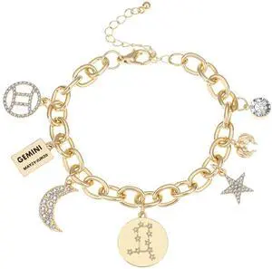 Gold Gemini Charm Bracelet for Women Gold Gemini Charm Bracelet for Women