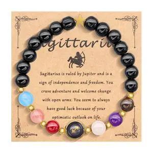 Zodiac Bracelet for Women Men, 12 Constellation Natural Stone Bead Bracelet 8mm Protection Bracelet Birthday Christmas Zodiac Gifts Horoscope Spiritual Jewelry (Sagittarius) Zodiac Bracelet for Women Men, 12 Constellation Natural Stone Bead Bracelet 8mm Protection Bracelet Birthday Christmas Zodiac Gifts Horoscope Spiritual Jewelry (Sagittarius)