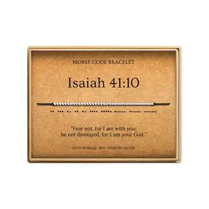 Morse Code Bracelets for Women, Isaiah 41:10 Christian Bible Verse Bracelets, Scripture S925 Sterling Silver Inspirational Faith Jewelry, Religious Gifts for Women Morse Code Bracelets for Women, Isaiah 41:10 Christian Bible Verse Bracelets, Scripture S925 Sterling Silver Inspirational Faith Jewelry, Religious Gifts for Women