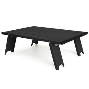 Outplea Small Folding Camping Table, Mini Low Portable Beach Tables, Black Outplea Small Folding Camping Table, Mini Low Portable Beach Tables, Black