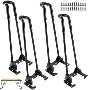 4Pcs Folding Hairpin Legs, 14 Inch Foldable Coffee Table Legs with Mounting Screws, Heavy Duty Easy Install Furniture Black Legs for Desk Bench Chair, Home DIY Projects, (Height 350 mm), Black 4Pcs Folding Hairpin Legs, 14 Inch Foldable Coffee Table Legs with Mounting Screws, Heavy Duty Easy Install Furniture Black Legs for Desk Bench Chair, Home DIY Projects, (Height 350 mm), Black