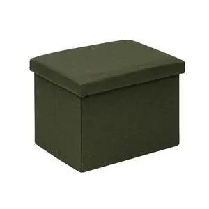 Folding Storage Ottoman Cube Linen Ottomans for Living Room, Bedroom, Home Office, Dorm Storage Footrest Olive 16.5"x12.6"x12.6" Folding Storage Ottoman Cube Linen Ottomans for Living Room, Bedroom, Home Office, Dorm Storage Footrest Olive 16.5"x12.6"x12.6"