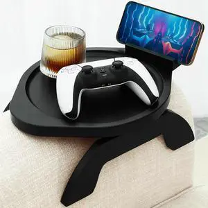 Small Couch Armrest Table Tray with 360° Phone Holder, Anti-Slip & Foldable Small Couch Armrest Table Tray with 360° Phone Holder, Anti-Slip & Foldable