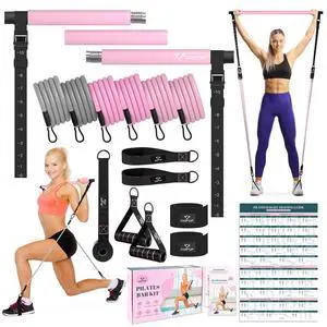 Pilates Bar Kit with Resistance Bands, Multifunctional Yoga Pilates Kit Pilates Bar Kit with Resistance Bands, Multifunctional Yoga Pilates Kit