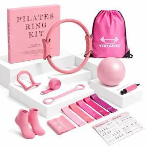 Pilates Equipment Kit for Women,2.0 Pilates Circle with TPR-Handle Pilates Equipment Kit for Women,2.0 Pilates Circle with TPR-Handle