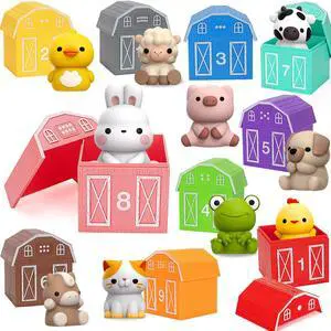 Learning Toys for 1,2,3 Year Old Toddlers, 20Pcs Farm Animals Toys Montessori Counting, Matching & Sorting Fine Motor Games, Christmas Birthday Easter Gift for Baby Boys Girls Age 12-18 Months Learning Toys for 1,2,3 Year Old Toddlers, 20Pcs Farm Animals Toys Montessori Counting, Matching & Sorting Fine Motor Games, Christmas Birthday Easter Gift for Baby Boys Girls Age 12-18 Months