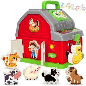 Toys for 1 2 3 Year Old Boys Girls, Farm Animal Barn Musical Toys for Toddlers 1-3, Montessori Shape Sorting Educational Learning Toy for Baby 12-18 Months, Christmas Birthday Easter Gifts Toys for 1 2 3 Year Old Boys Girls, Farm Animal Barn Musical Toys for Toddlers 1-3, Montessori Shape Sorting Educational Learning Toy for Baby 12-18 Months, Christmas Birthday Easter Gifts
