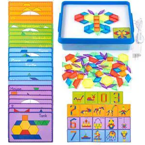Light Box with Pattern Blocks & Cards Set (Blue) Light Box with Pattern Blocks & Cards Set (Blue)