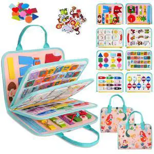Toddler Busy Board Montessori Toys for Toddlers 1-3 Year Old Educational Activity Book Board Sensory Travel Toys Ages 2-4 Preschool Learning Fine Motor Skills Toy Quiet Book Gift for Kids Toddler Busy Board Montessori Toys for Toddlers 1-3 Year Old Educational Activity Book Board Sensory Travel Toys Ages 2-4 Preschool Learning Fine Motor Skills Toy Quiet Book Gift for Kids