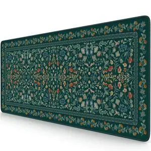 Aesthetic Floral Desk Mat,Retro Mouse Pads,31.5x11.8in,Deep Green Aesthetic Floral Desk Mat,Retro Mouse Pads,31.5x11.8in,Deep Green