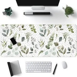 Green Mouse Pad Boho Desk Mat,Speckled Textured Greens Cool Aesthetical Mouse Pad Desk Accessories for Women Office Decor Mousepad Keyboard Pad, Non-Slip Rubber Base with Stitched Edges 31.5x11.8In Green Mouse Pad Boho Desk Mat,Speckled Textured Greens Cool Aesthetical Mouse Pad Desk Accessories for Women Office Decor Mousepad Keyboard Pad, Non-Slip Rubber Base with Stitched Edges 31.5x11.8In