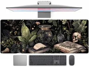 Dark Academia Desk Mat Mouse Pad XL Extended Large Gaming Desk Pad Mousepad, Mystical Green Plant Computer Laptop Keyboard and Mouse Mat, Desktop Protector Mat for Women Girl Office 31.5x11.8 in Dark Academia Desk Mat Mouse Pad XL Extended Large Gaming Desk Pad Mousepad, Mystical Green Plant Computer Laptop Keyboard and Mouse Mat, Desktop Protector Mat for Women Girl Office 31.5x11.8 in
