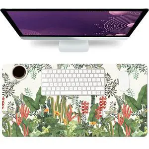 Floral Desk Mat, Non-Slip PU Leather Desk Pad, Foliage 23.6"x11.8" Floral Desk Mat, Non-Slip PU Leather Desk Pad, Foliage 23.6"x11.8"