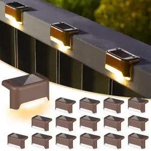 Solar Deck Lights Outdoor 16 Pack,Step Light Waterproof,Warm White Solar Deck Lights Outdoor 16 Pack,Step Light Waterproof,Warm White