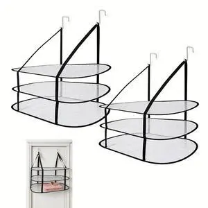 2-Pack Over the Door Drying Rack, Foldable Sweater Drying Rack, 3-Tier Mesh Hanging Dryer 2-Pack Over the Door Drying Rack, Foldable Sweater Drying Rack, 3-Tier Mesh Hanging Dryer