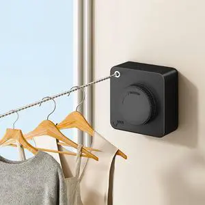 Retractable Clothesline Indoor Outdoor 16.2Ft Non-Sag(1, Black) Retractable Clothesline Indoor Outdoor 16.2Ft Non-Sag(1, Black)